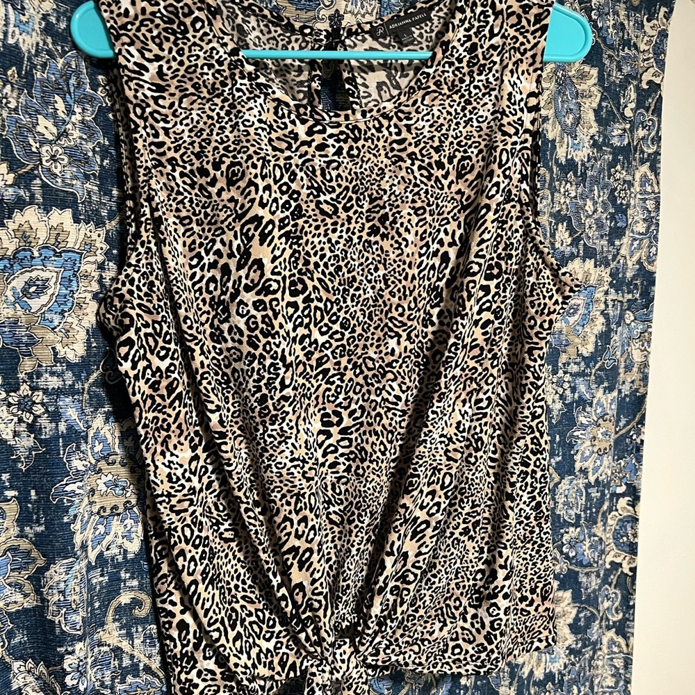 Adrianna Papell top, cheetah print,